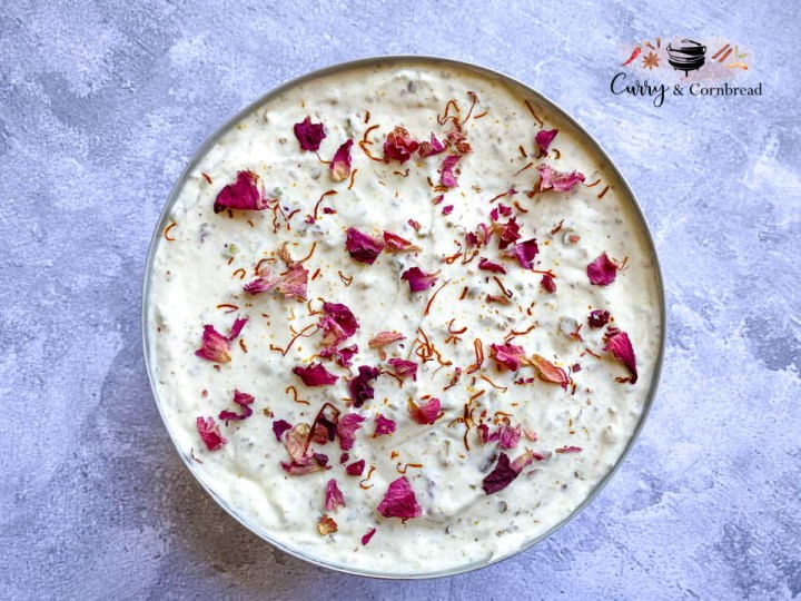 No Churn Kesar Pista Gulab Ice cream ( No Churn Saffron Pistachio Rose Ice&nbsp;cream)